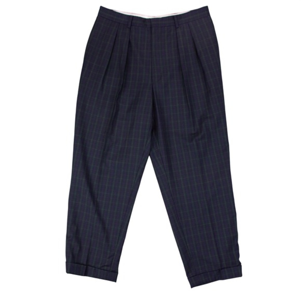 VTG Ben Silver Nick Hilton‎ Mens 34x27.5 Green Blackwatch Plaid Wool Dress Pants